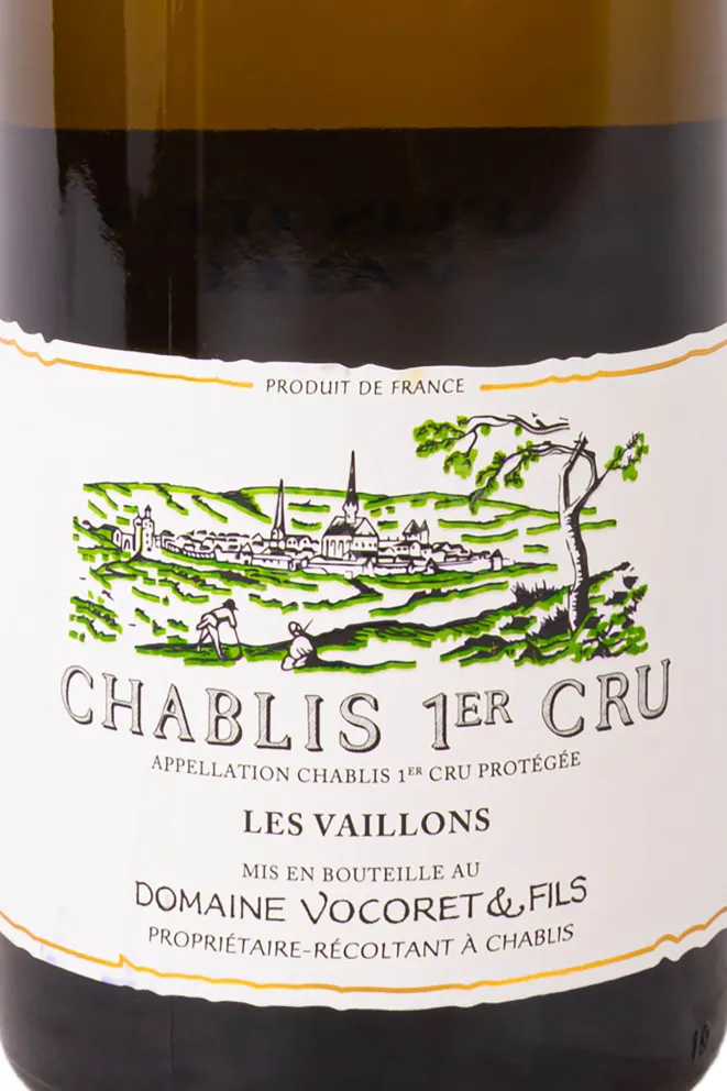 Этикетка Domaine Vocoret et Fils Chablis Premier Cru Les Vaillons 2021 0.75 л