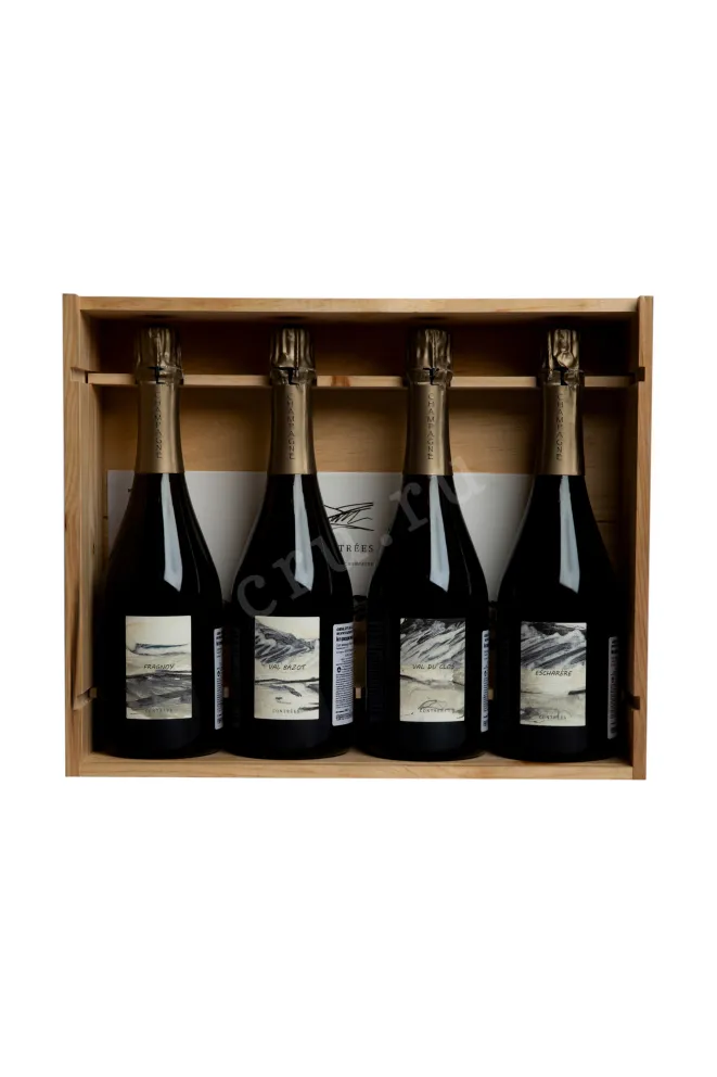 В деревянной коробке Набор шампанского Olivier Horiot Contrees of 4 bottles 2010 0.75 л