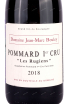 Этикетка Pommard 1er Cru Les Rugiens Domaine Jean-Marc Bouley  2018 0.75 л