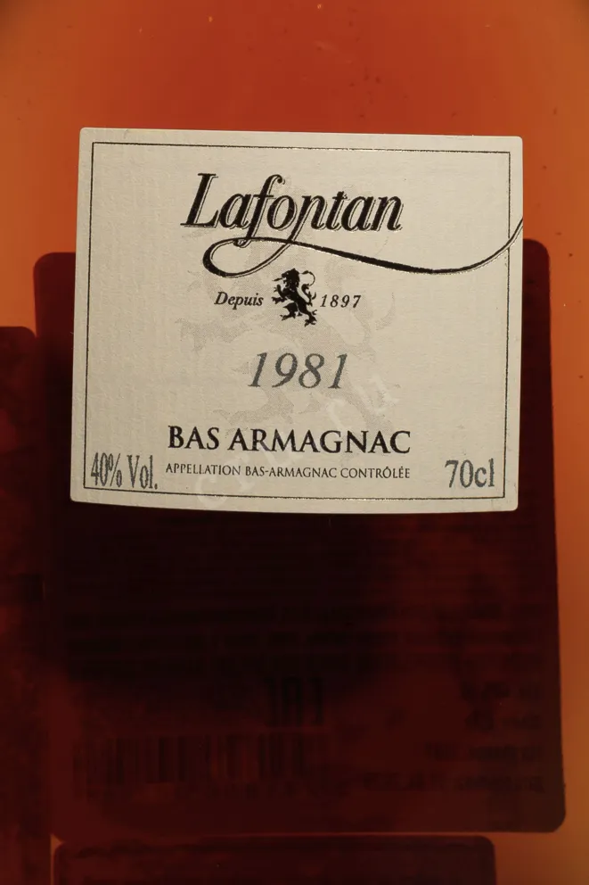 Этикетка Lafontan 1981 0.7 л
