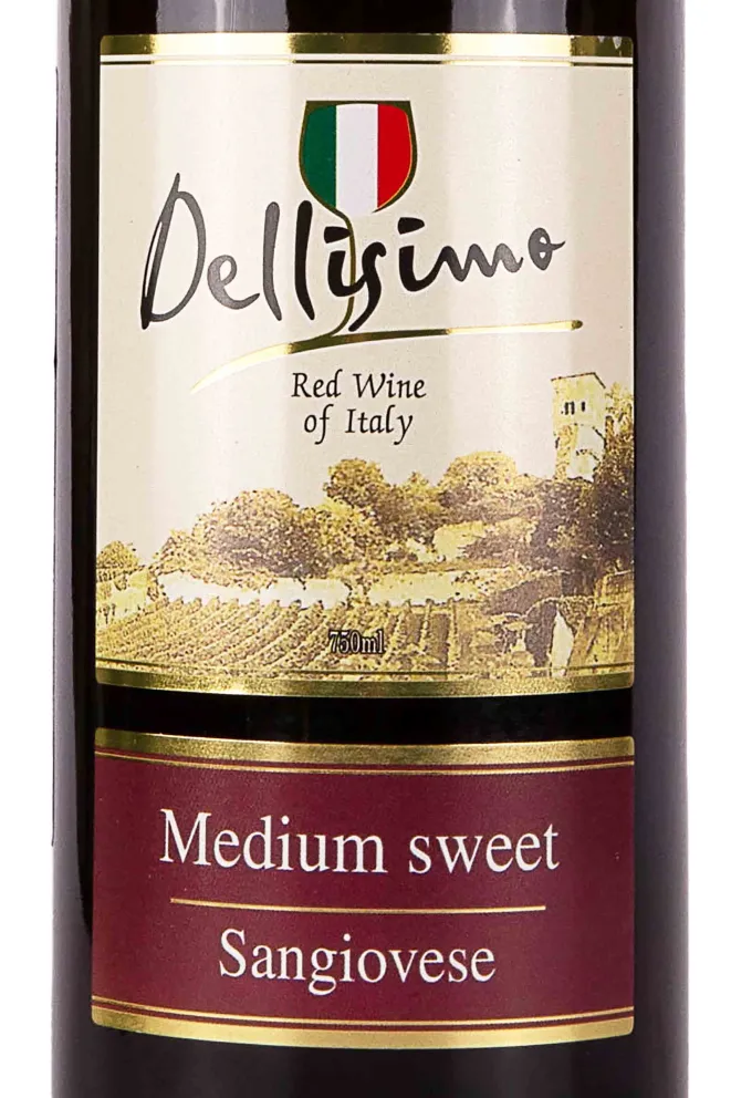 Этикетка Dellisimo Sangiovese Rubicone 2021 0.75 л