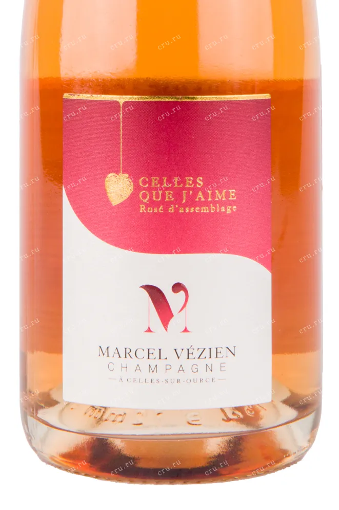 Этикетка игристого вина Marcel Vezien Celles Que J Aime Brut 0.75 л