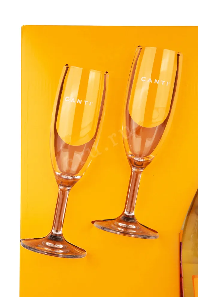 Набор с бокалами Prosecco Canti gift box + 2 glasses 2018 0.75 л