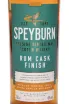 Этикетка Speyburn Rum Cask Finish in gift box 0.7 л