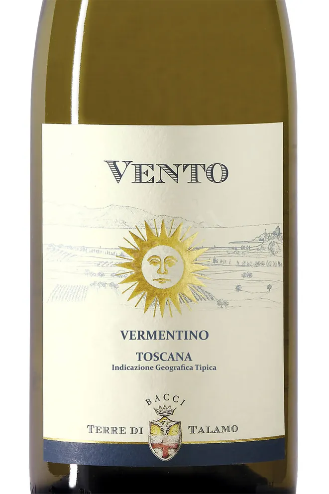 Этикетка Vento Vermentino di Maremma 2019 0.75 л
