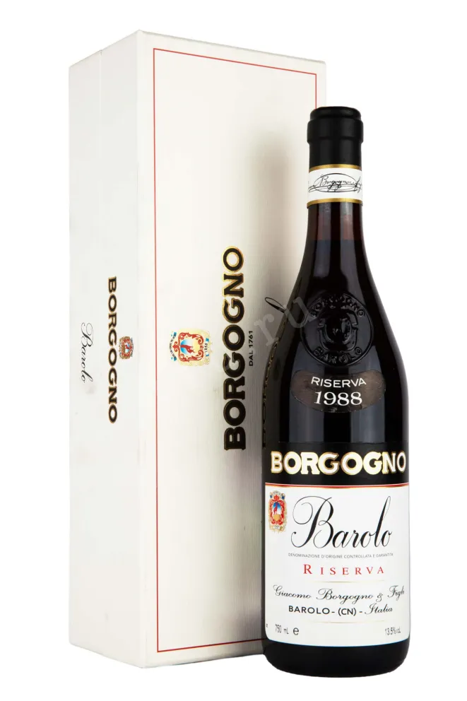 Вино Borgogno Barolo Riserva with gift box 1988 0.75 л