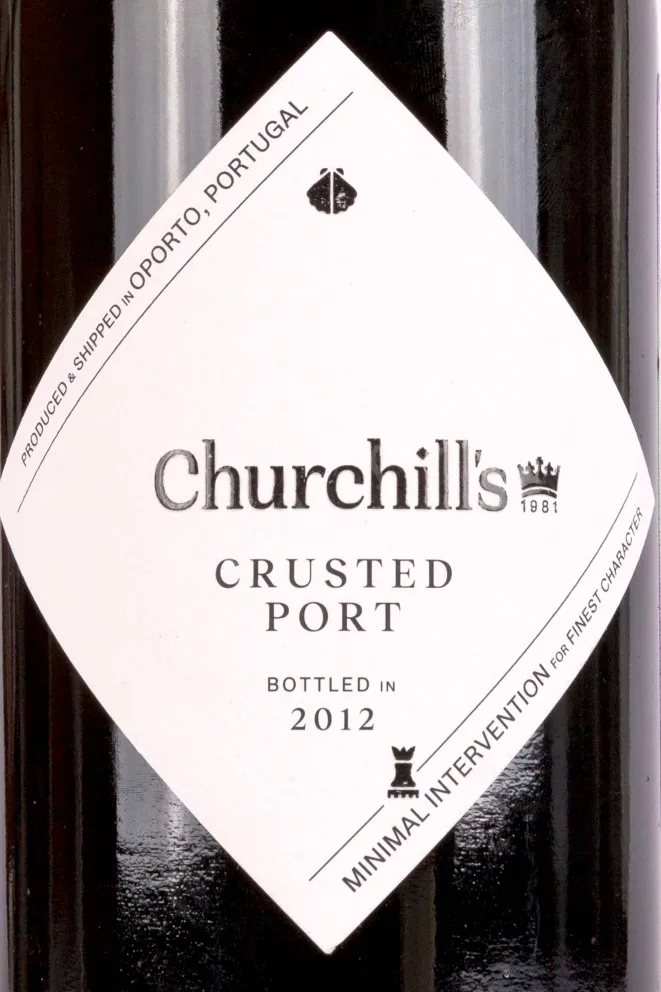 Этикетка Churchills Crusted Port 2008 gift box 2008 0.75 л