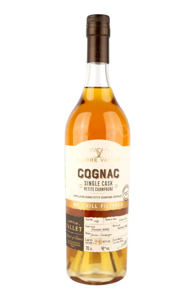 Коньяк Пьер Валле Пти Шампань Сингл Каск 0,7