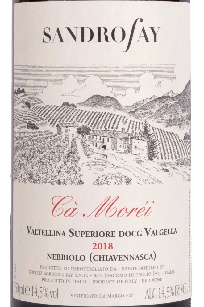 Этикетка Sandro Fay Ca Morei Valtellina Superiore 2018 0.75 л
