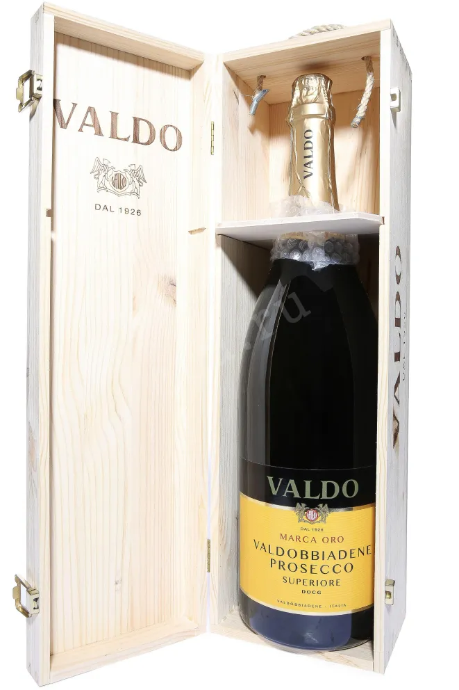 В деревянной коробке Prosecco Valdo Marca Oro Valdobbiadene Superiore DOCG 2024 3 л