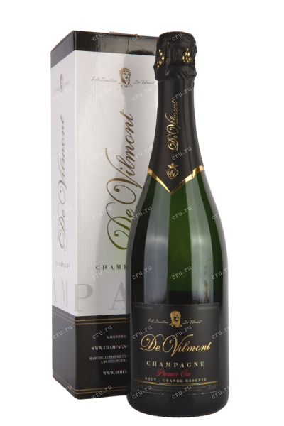 Шампанское De Vilmont Brut Grande Reserve Premier Cru gift box 2018 0.75 л