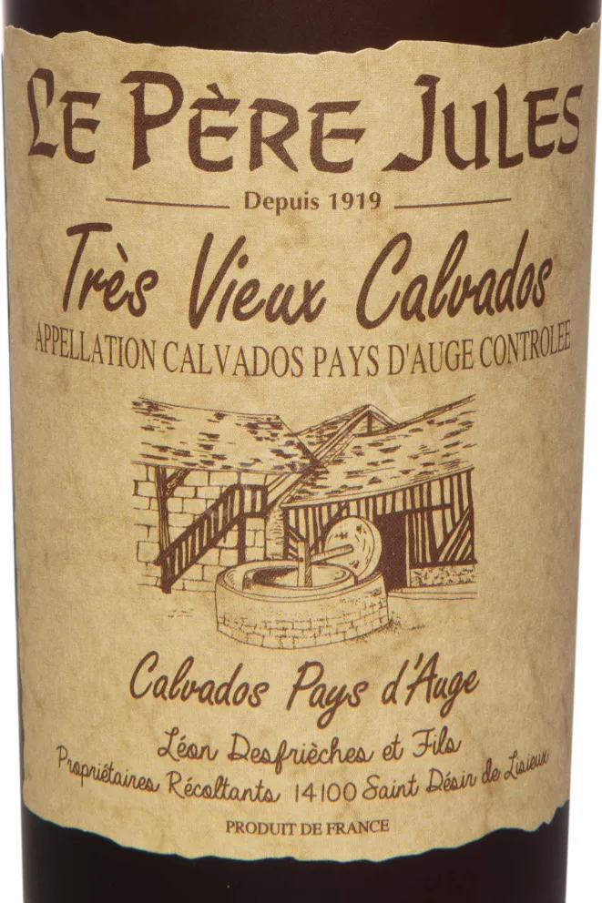 Этикетка Le Pere Jules Pays d'Auge 40 ans 0.7 л