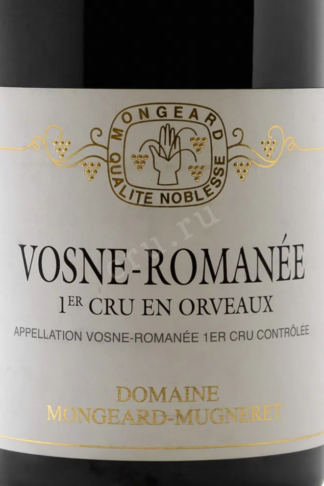 Этикетка Domaine Mongeard-Mugneret Vosne-Romanee 1-er Cru En Orveaux 2018 1.5 л