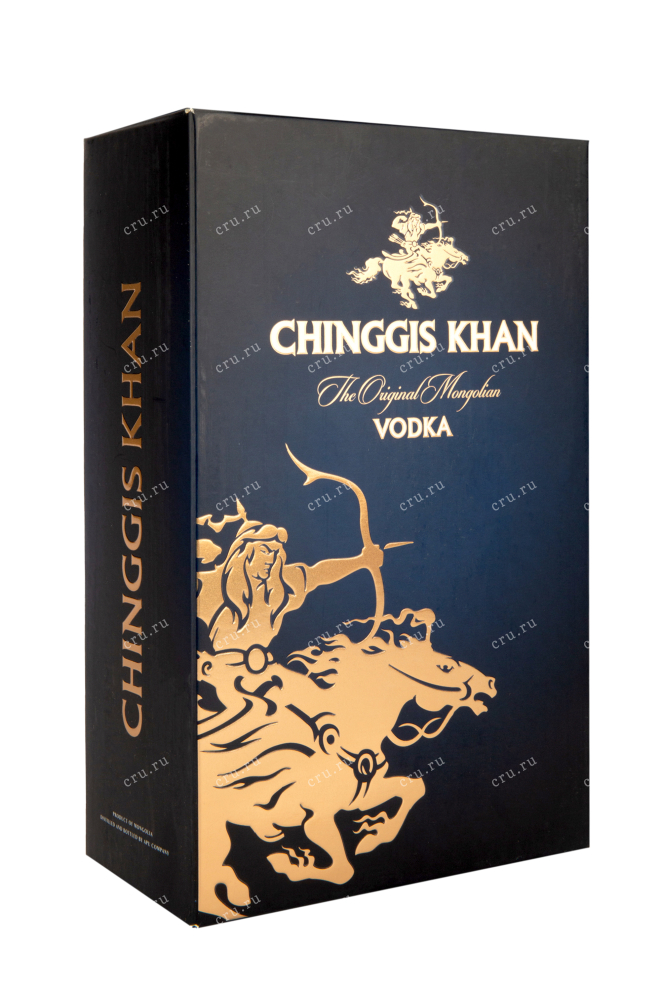 Подарочная коробка водки Чингис Хан 1,0 