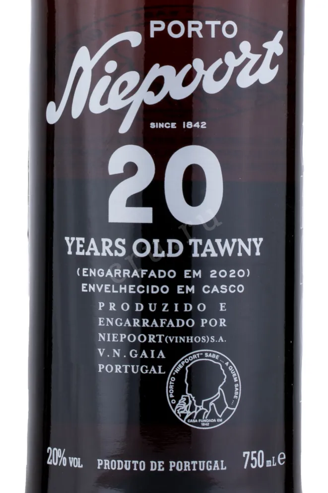 Этикетка портвейна Нипорт Тони 20 лет 0.75 л