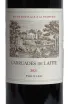 Этикетка Chateau Lafite Rothschild Carruades de Lafite Pauillac 2021 0.75 л