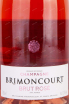 Этикетка Champagne Brimoncourt Brut Rose 2018 0.75 л