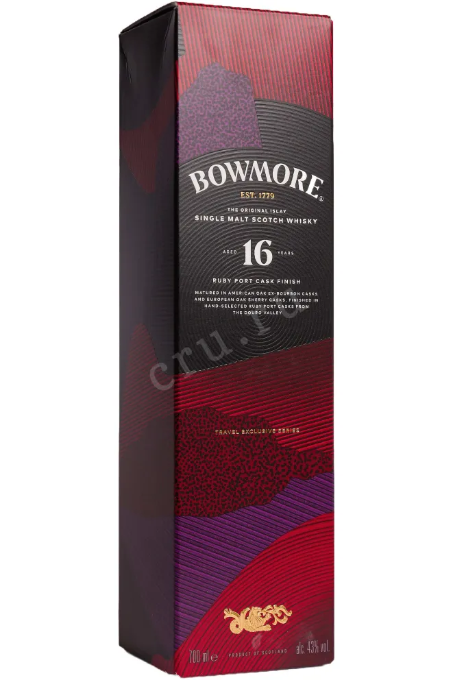 Подарочная коробка Bowmore Ruby Cask Finish 16 years in gift box 0.7 л