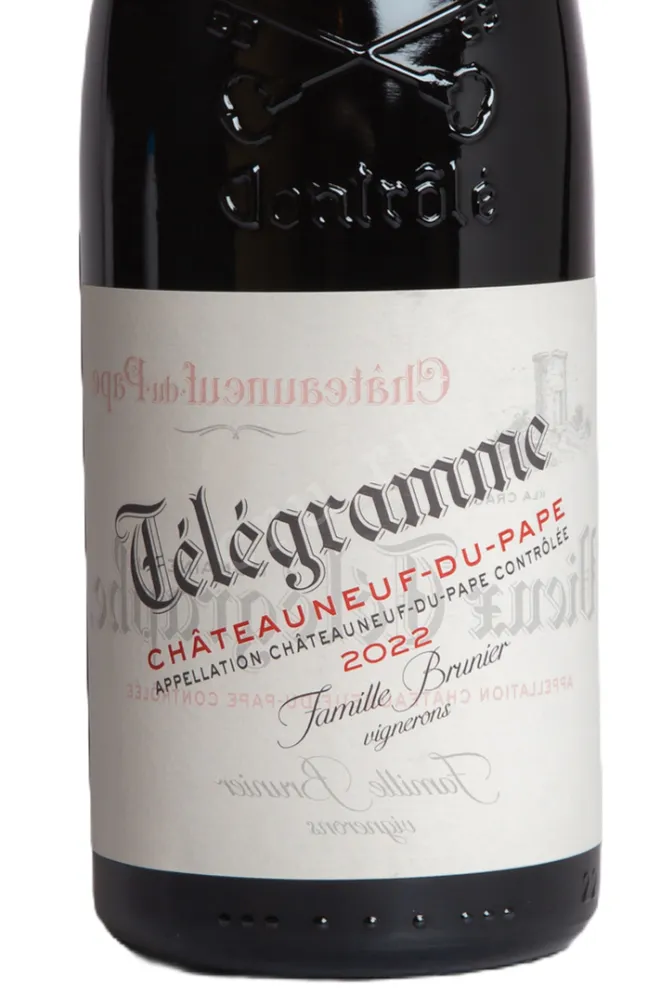 Этикетка Vignobles Brunier Telegramme Chateauneuf-du-Pape AOC 2022 0.75 л
