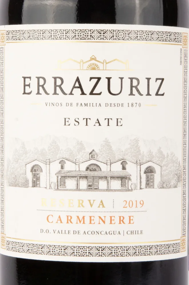 Этикетка вина Карменер Эстейт Сериез Эрразурис 2019 0.75