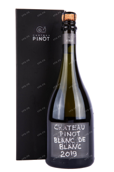 Игристое вино Шато Пино Блан де Блан в подарочной коробке   0.75 л
