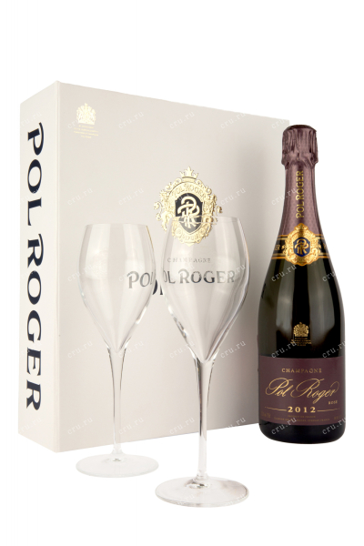 Шампанское Pol Roger Rose Vintage in giftset with 2 glasses 2012 0.75 л