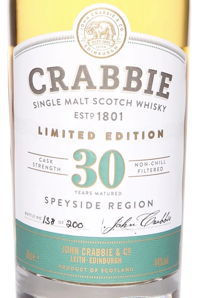 Этикетка Crabbie 30 Years Old Limited Edition in gift box 0.7 л