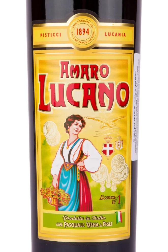 Этикетка ликера Амаро Лучано 1 л