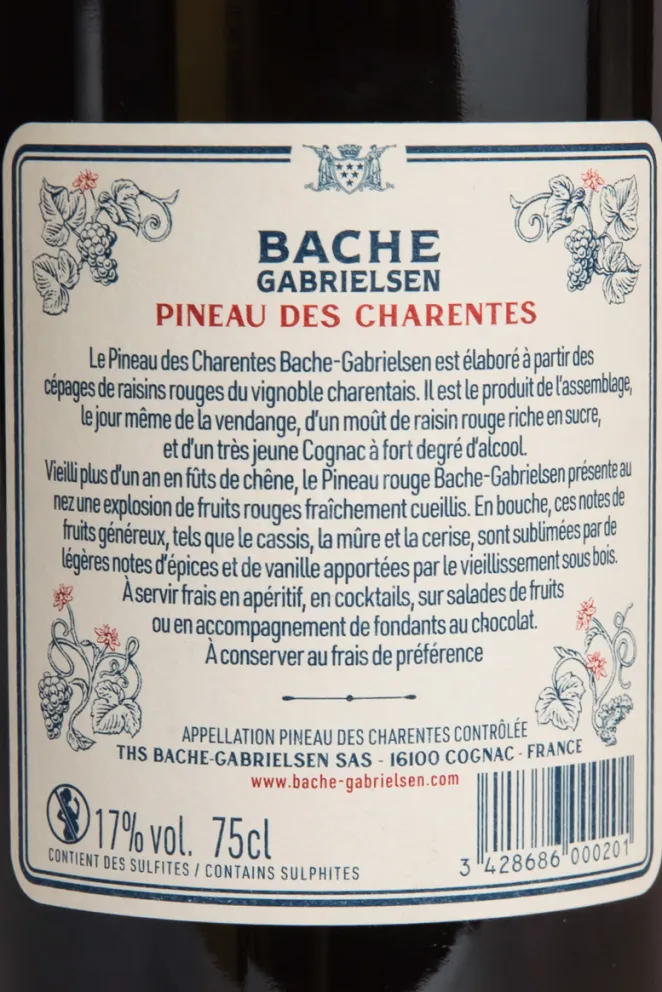 Контрэтикетка Bache Gabrielsen Red Pineau des Charentes 2022 0.75 л
