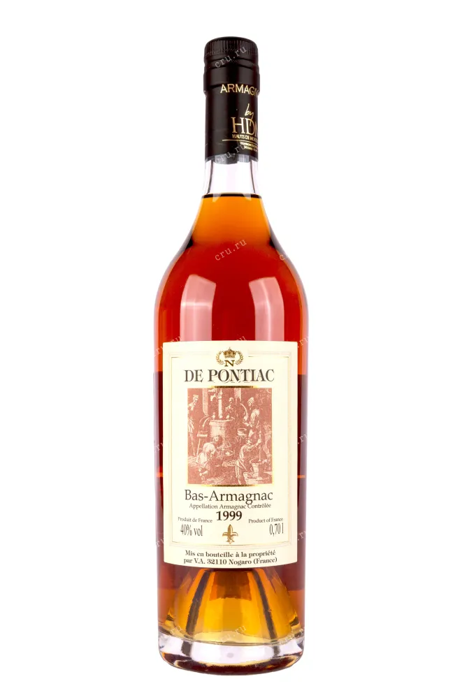 Бутылка De Pontiac Bas-Armagnac wooden box 1999 0.7 л