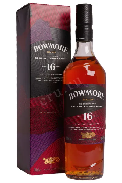 Виски Bowmore Ruby Port Cask Finish 16 years in gift box  0.7 л