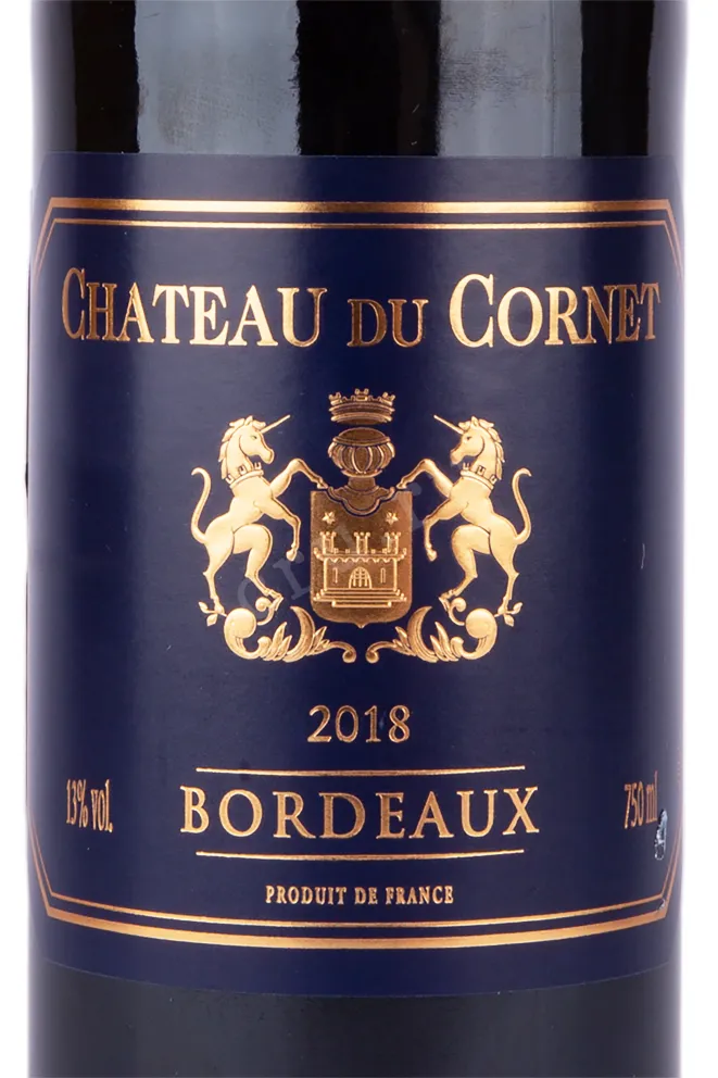 Этикетка вина Chateau du Cornet Bordeaux AOC 0.75 л