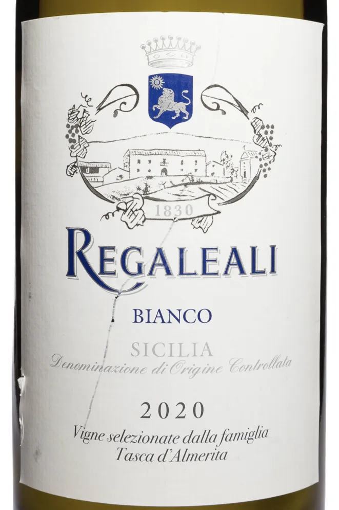 Этикетка Regaleali Bianco 2020 0.75 л