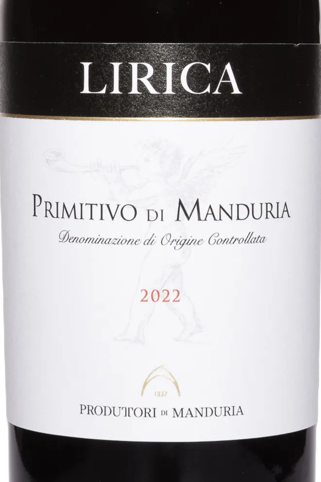 Этикетка Produttori di Manduria Lirica DOC 2022 0.75 л