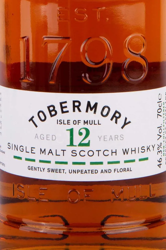 Этикетка Tobermory Aged 12 years gift box 0.7 л