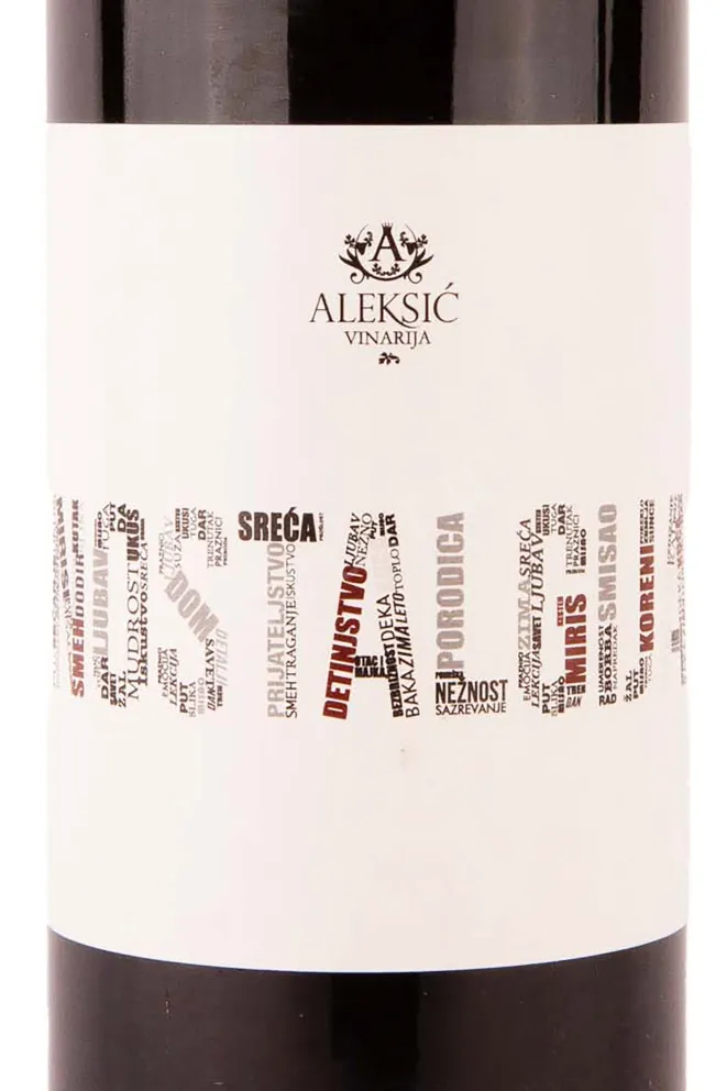 Этикетка Aleksic Nostalgija 2018 0.75 л