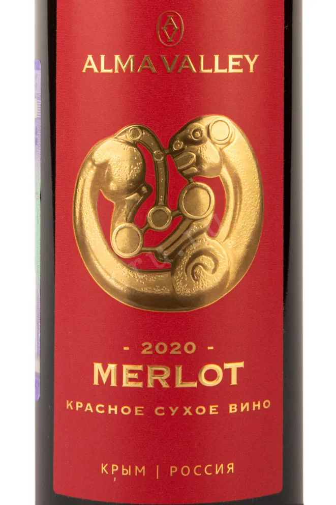 Этикетка Alma Valley Merlot 2020 0.75 л