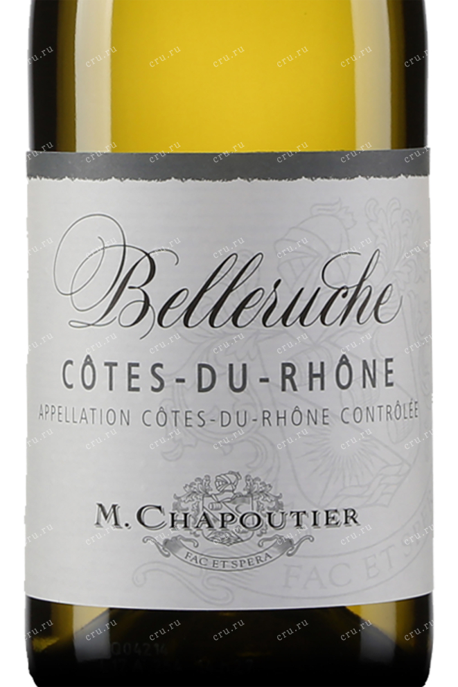 Этикетка M.Chapoutier Cotes du Rhone Belleruche AOC dry white 2018 0.75 л