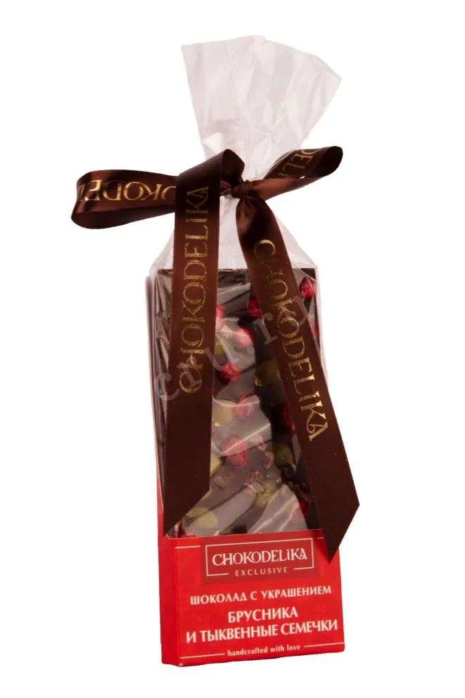 Шоколад Чокоделика тёмный с брусникой и тыквенными семечками 50 г