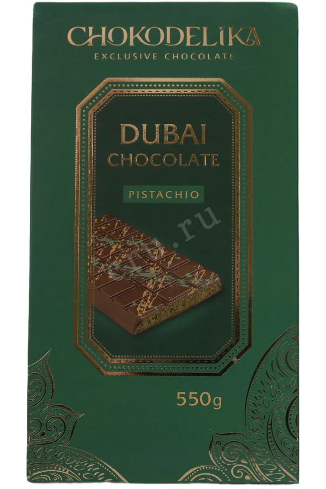 Шоколад Чокоделика молочный Дубай Фисташка 550 г