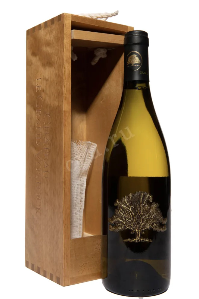 Вино Шато ле Гран Восток Гран Карсов в деревянной упаковке 2022 0.75 л