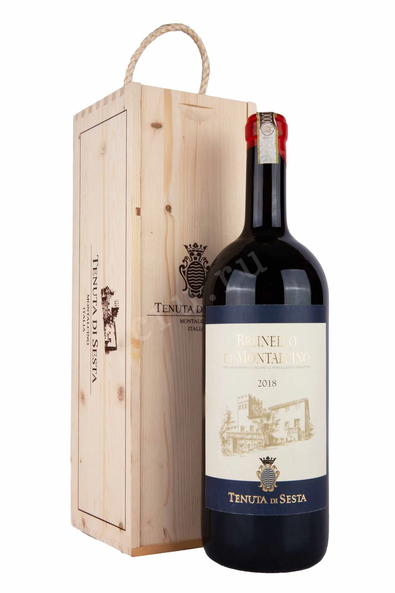 Фото — Вино Brunello di Montalcino Tenuta di Sesta in wooden box 2018 1.5 л