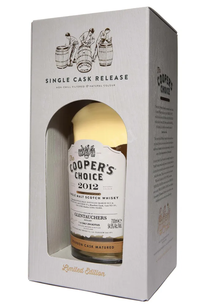 В подарочной коробке The Cooper's Choice Glentauchers Bourbon Cask Matured in gift box 2012 0.7 л