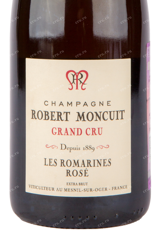 Этикетка игристого вина Robert Moncuit Les Romarines Rose Grand Cru Brut 0.75 л