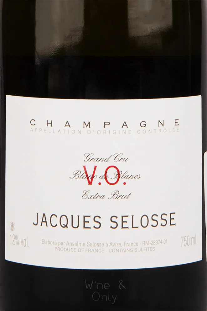 Этикетка игристого вина Jacques Selosse V.O. Version Originale 0.75 л