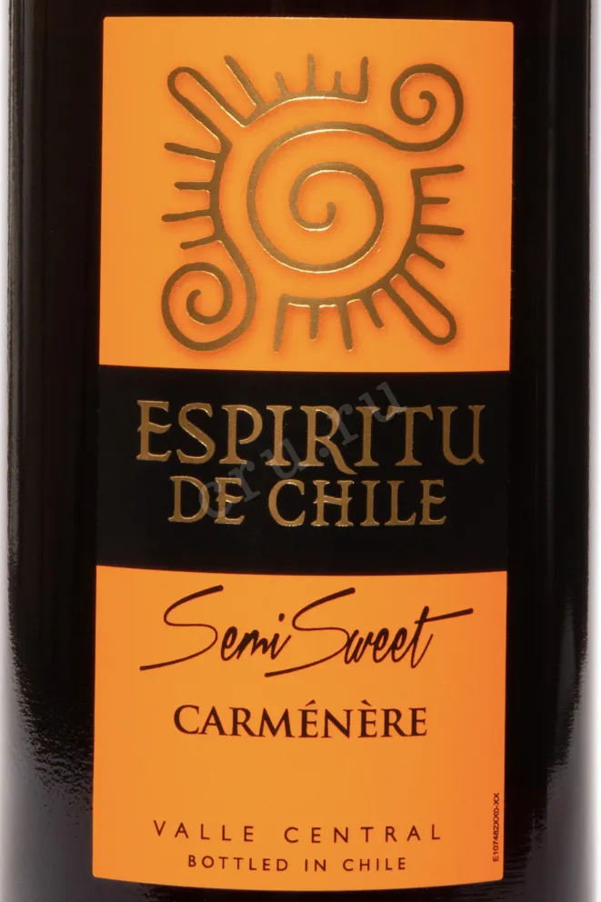 Этикетка Espiritu de Chile Carmenere 2023 0.75 л