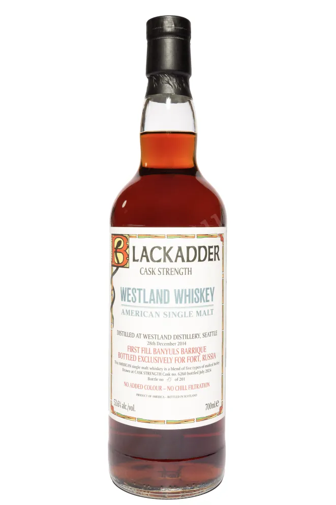 Бутылка Blackadder Westland First Feel Banyuls Single Malt in gift box 0.7 л
