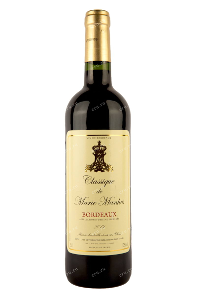 Вино Classique de Marie Manhes Bordeaux 2019 0.75 л