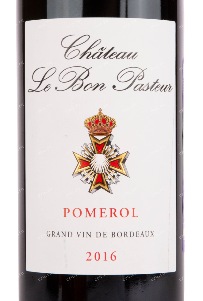 Этикетка вина Chateau Le Bon Pasteur Pomerol 2016 0.75 л