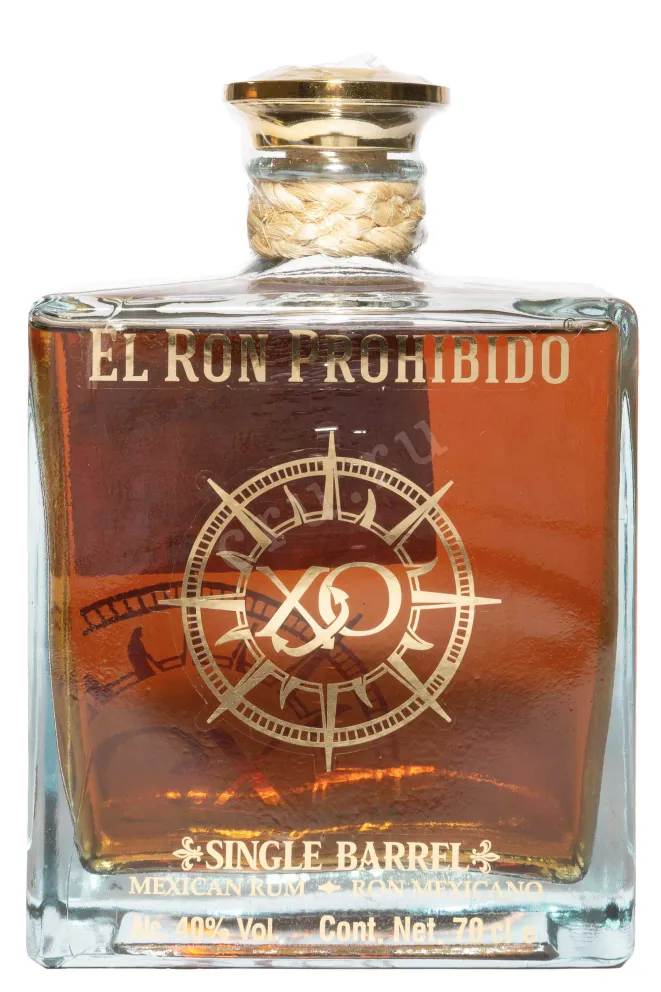 Бутылка El Ron Prohibido XO in wooden barrel with 3 glasses 0.7 л